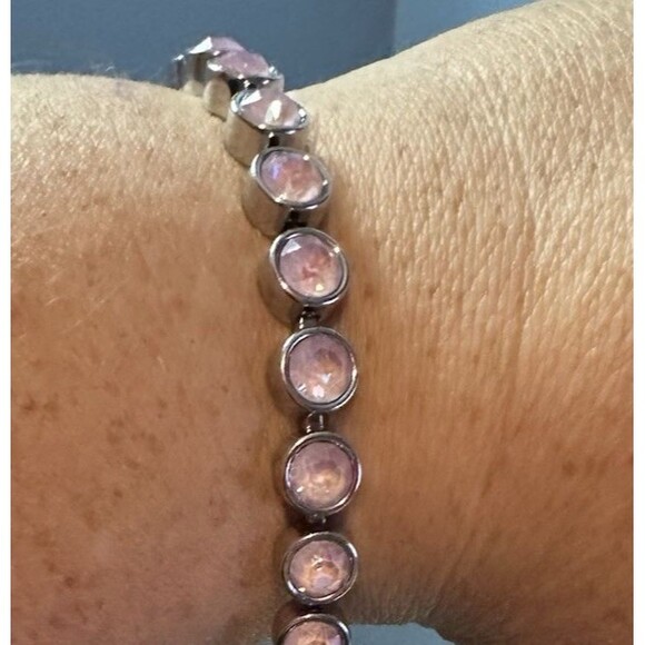 Touchstone Crystal by Swarovski Summer Delite Ice Bracelet Rhodium 7-1/4" 1751B - Picture 2 of 2